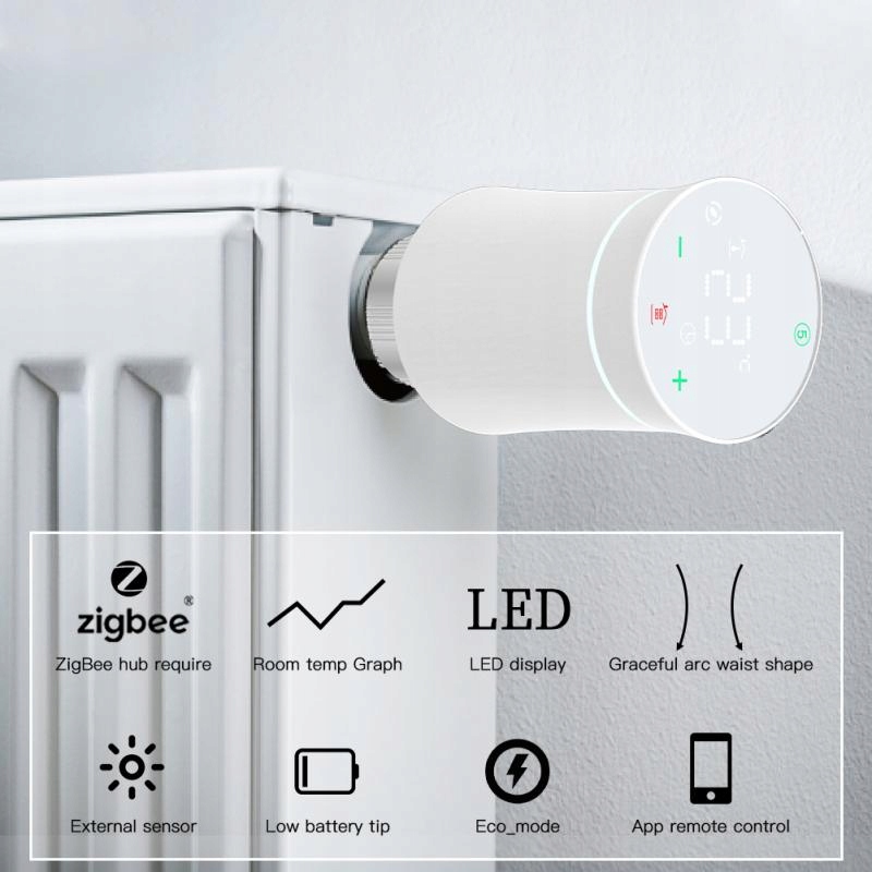 CHYTRÁ WIFI TERMOSTATICKÁ HLAVA ZIGBEE TUYA 3.0