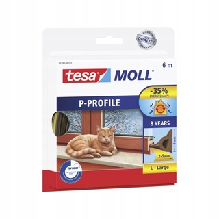 Tesnenie dverí - Tesa Moll Profile P 6 M Brown Window Tesnenie