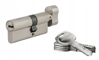 Zámok na dvere - Tiger 6 Lock Insert s gombom 30/40 Nikiel