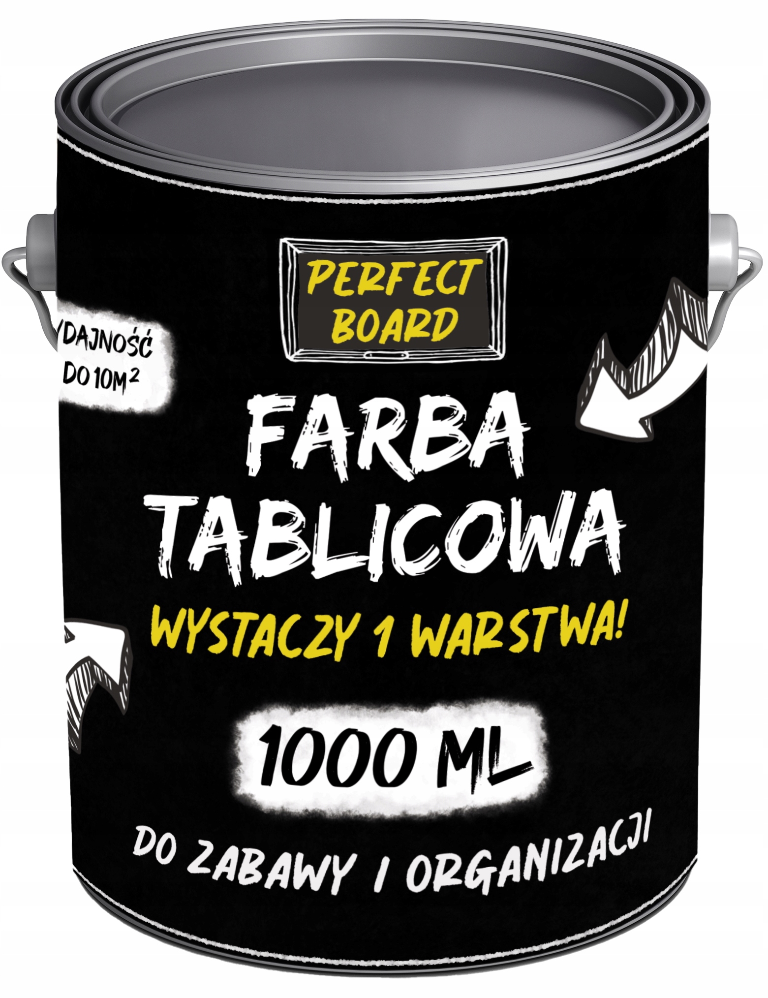 Akrylová farba na drevo, nábytok, steny, dosky Perfect Chemia Budowlana 1 l Čierna matná