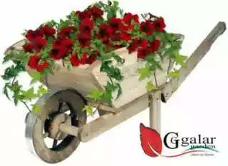 Kvetináč na terasu - Veľké koleso146cm flowerbed ozdobený drevený hrniec
