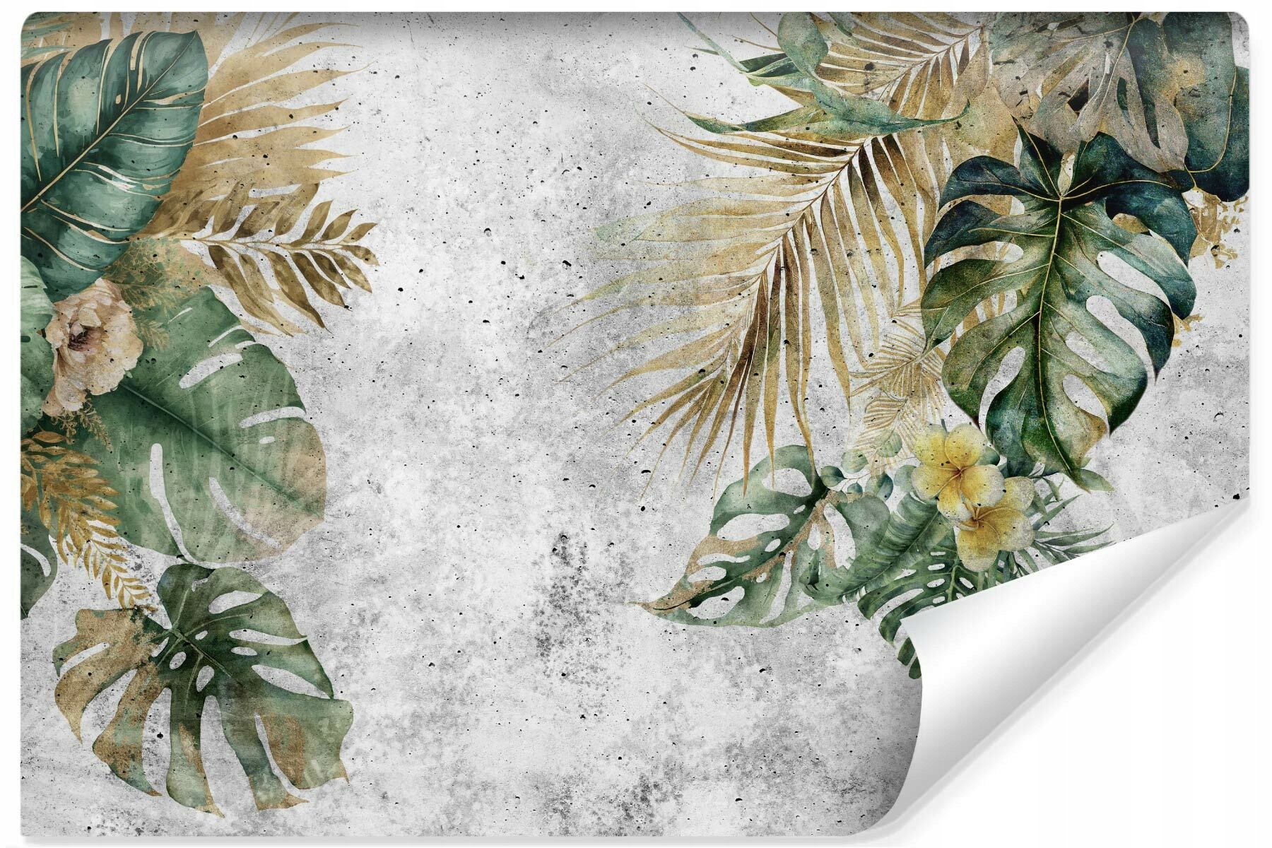 Fototapeta do spálne Tropické LISTY Betónová stena Monstera 368x254