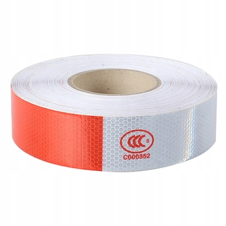 Čerpadlo - Reflexná páska 5 cm x 33 m, biela a červená pri