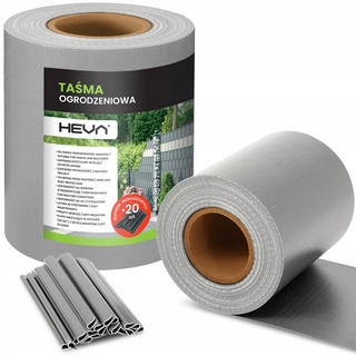 Pletivo, sieť - HEVA páska na oplotenie 19 cm x 35 m šedá + 20 klipov