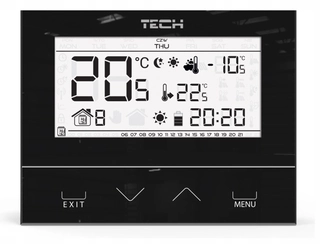 Podlahové kúrenie - Tech ST-292V3 regulátor Peace Black 132 sklo
