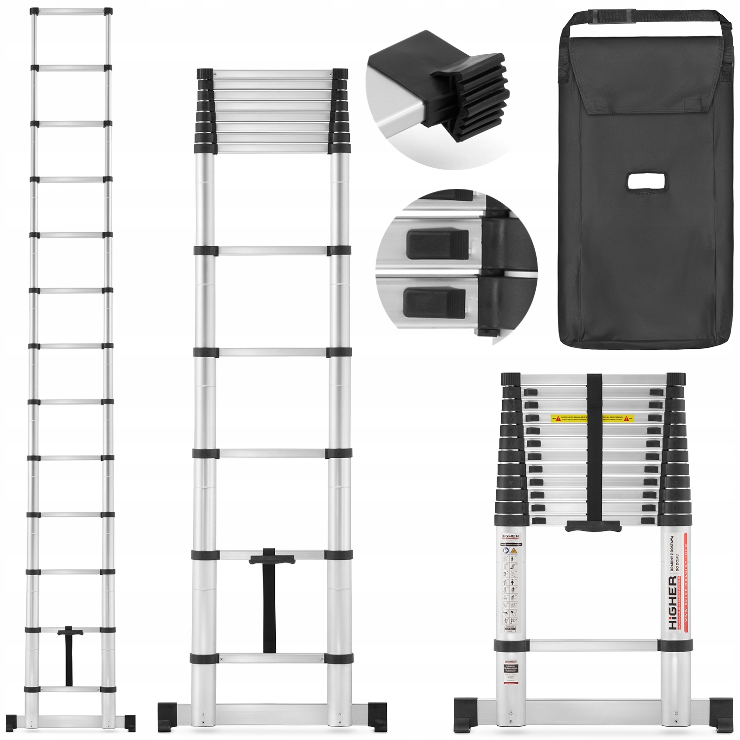 Vyšší rebrík 5,1 m hliníkový 1 x 1 do 150 kg