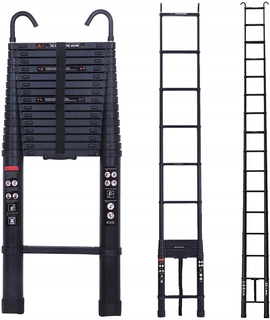 Rebrík - Teleskopický skladací rebrík 6,2 m hliník 150 kg