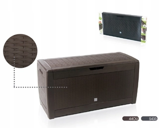 Záhradný úložný box - Plastový záhradný box, 310 l, sivý