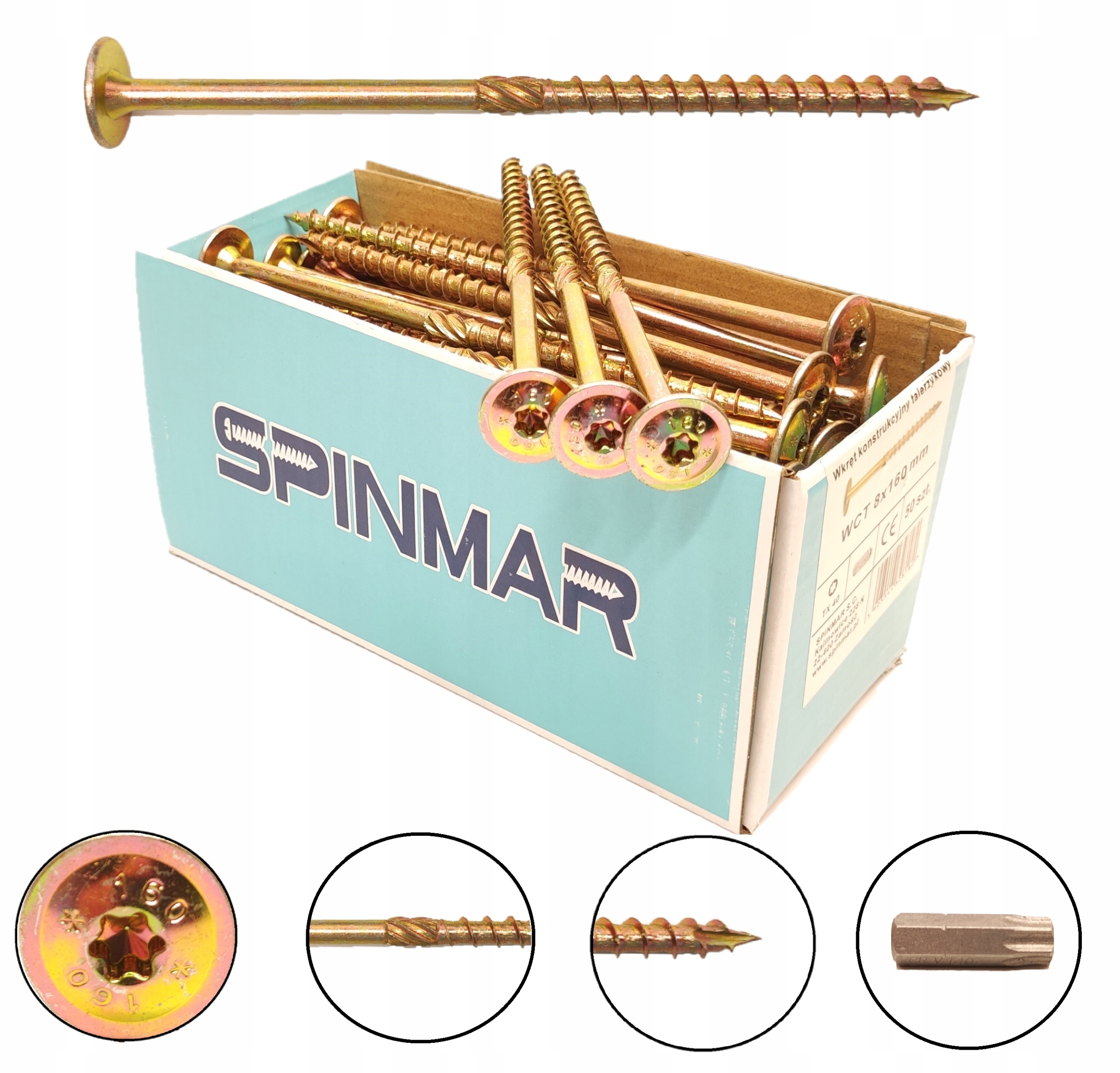 SPINMAR skrutky do dreva 8 x 180 mm 50 ks.