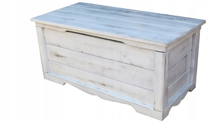 Záhradný úložný box - Drevený záhradný box, 180 l, biely