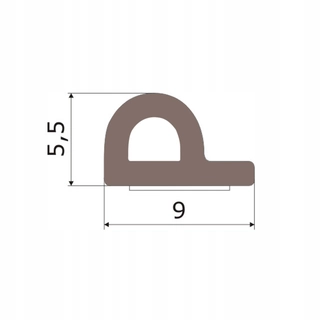 Tesnenie dverí - Samostatne tesnenie okna 9x5,5 mm p 100m
