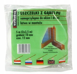 Tesnenie dverí - Tesnenie na špongiu 10*10 mm 5 m