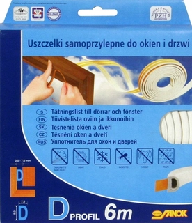 Tesnenie dverí - 6m E Biela gumová tesnenie