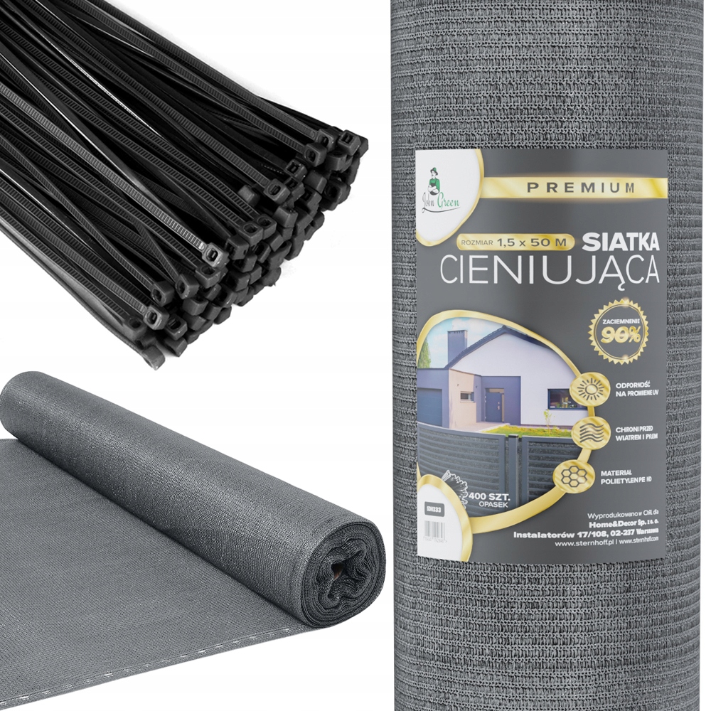 Sivá maskovacia tieniaca sieť 1,5x50m 90% XXL