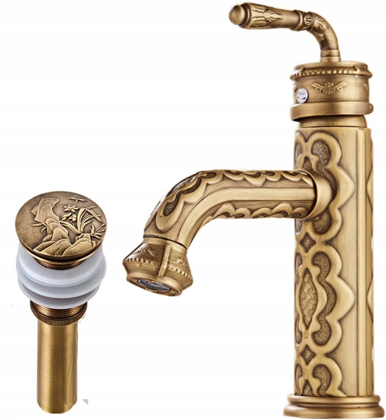 CHDE Old Retro Brass MASTER zlatá stojanková umývadlová batéria