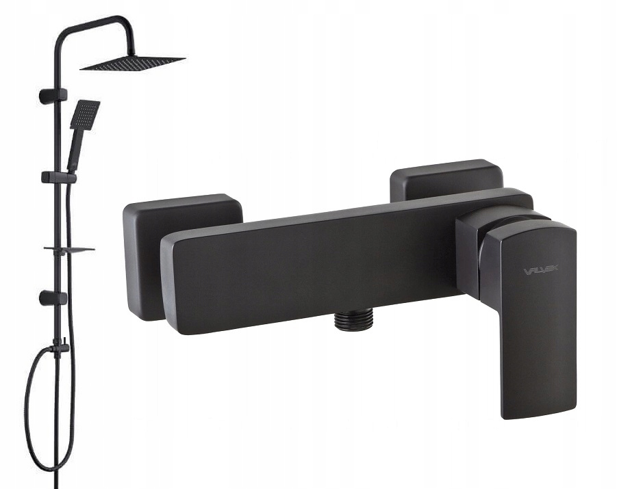 Sprchová batéria Valvex ENZO BLACK čierna + sprchový set Laveo Drop na omietku