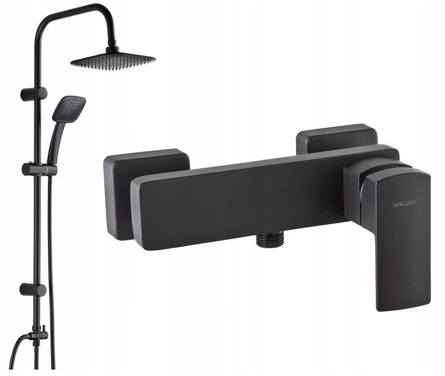 Sprchová batéria Valvex ENZO BLACK čierna + sprchový set Kuchinox ONDO na omietku