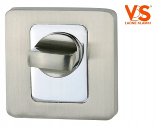 Kľučky na dvere - VDS R62 Roset Nikiel Satin/Chrome s zámkom toalety