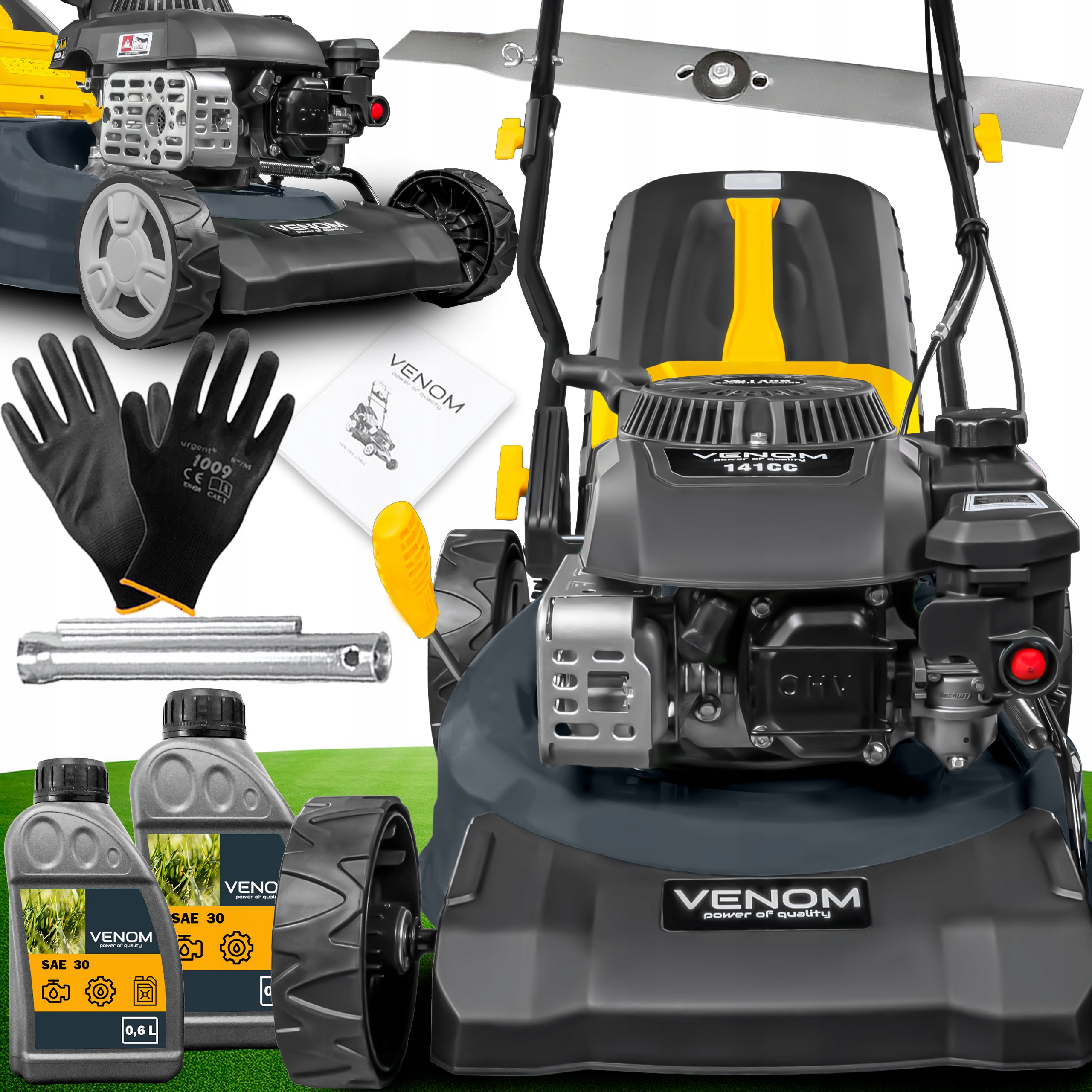 Benzínová kosačka na trávu Venom 141 cm3, 2,3 kW, záber 41 cm, pohon koša s objemom 45 l