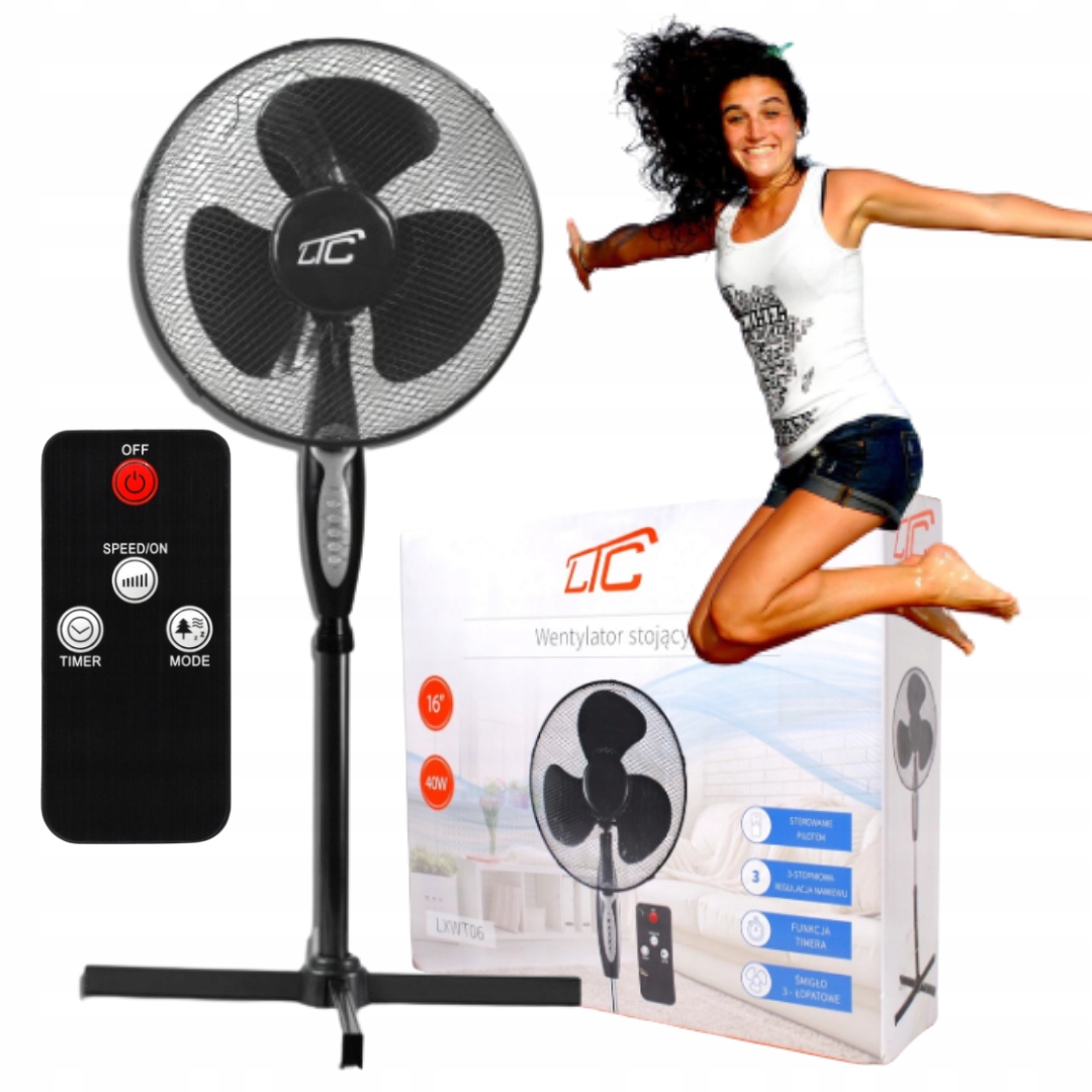 Podlahový ventilátor LTC WT06 čierny