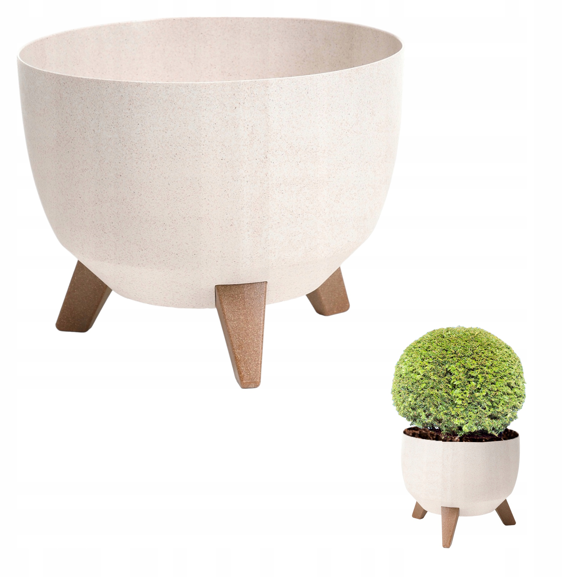 Kvetináč Grando 39 cm x 39 x 24 cm priemer 39 cm plastové odtiene hnedej a béžovej
