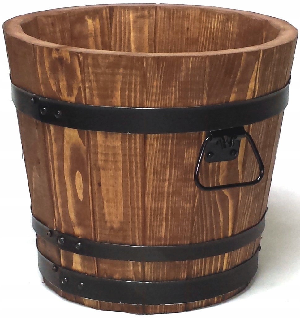 Drewdon kvetináč 35 cm x 35 x 31 cm priemer 35 cm drevo čierne, odtiene hnedej a béžovej