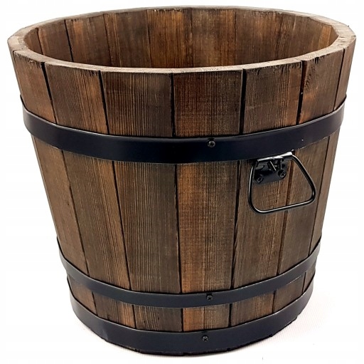 Drewdon kvetináč 42 cm x 42 x 38 cm priemer 42 cm drevené odtiene hnedej a béžovej