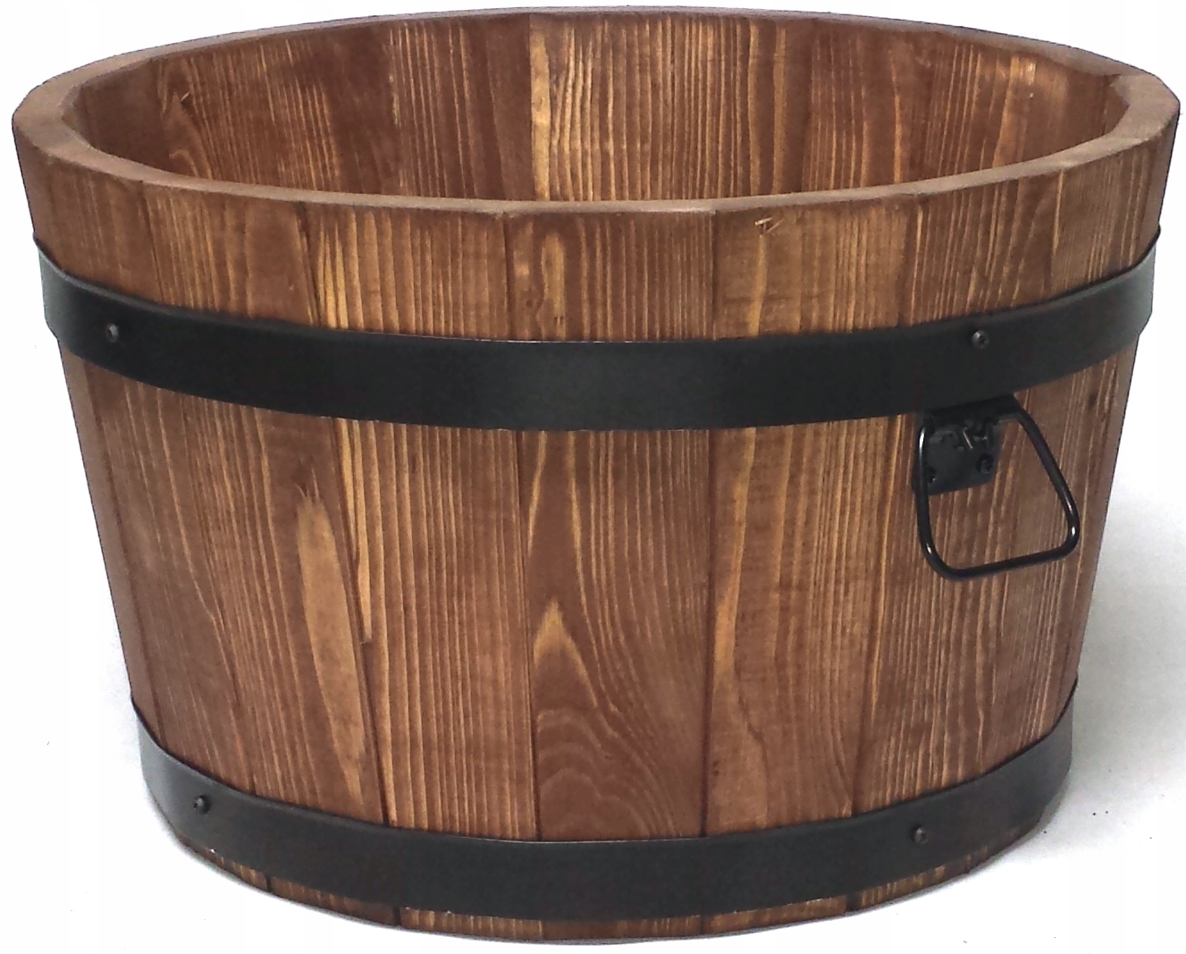 Drewdon kvetináč 50 cm x 50 x 31 cm priemer 50 cm drevené odtiene hnedej a béžovej