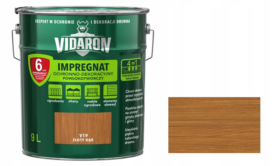 Vidaron V19 filmotvorná impregnácia Zlatý dub 9 l