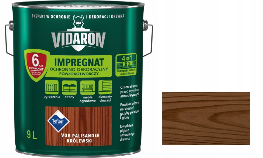Vidaron V08 impregnácia dreva Royal rosewood 9 l
