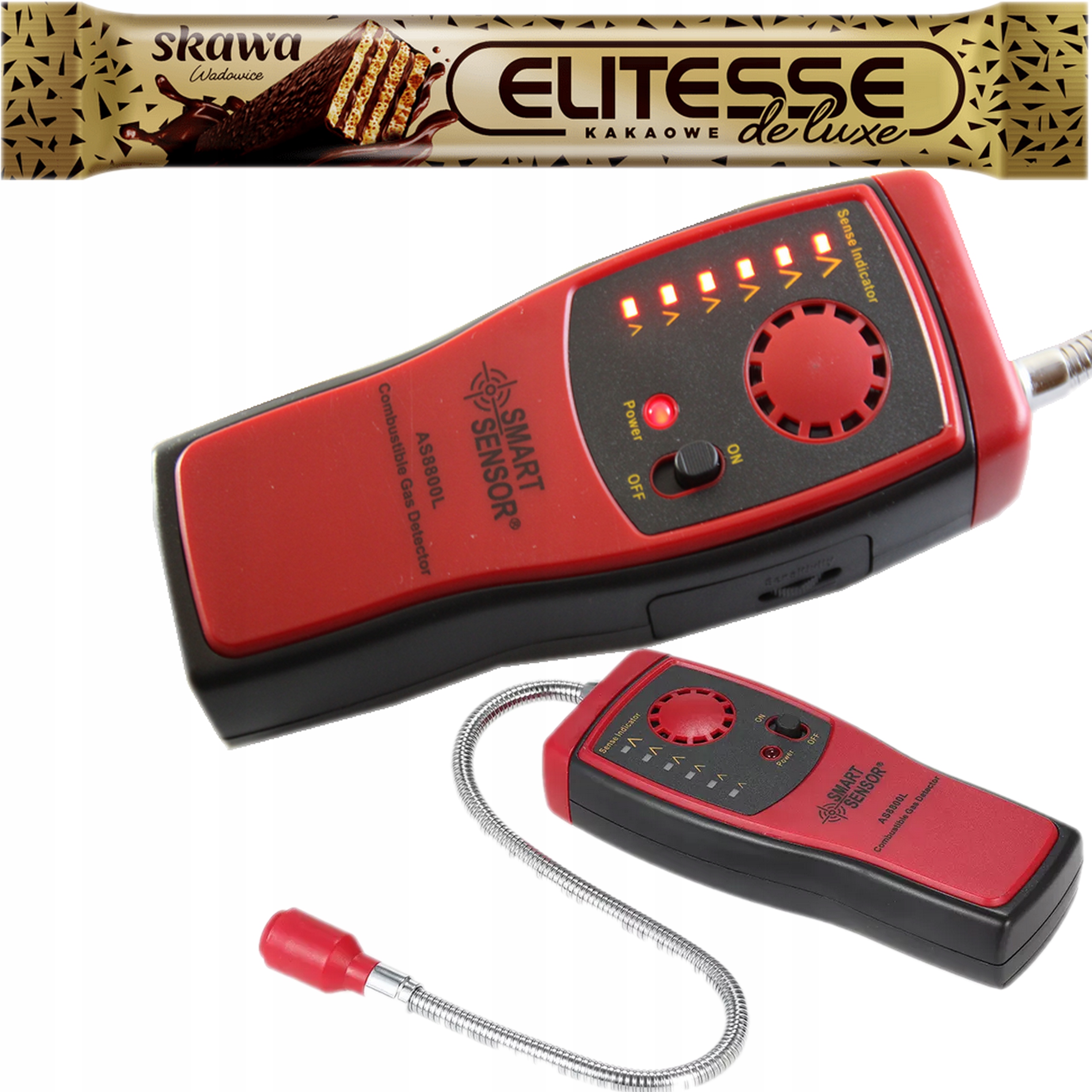 SNÍMAČ DETEKTORA ZEMNÝ PLYN LPG METÁN PROPÁN BUTÁN + SKAWA WAFFLES ELITESSE DE LUX 20G
