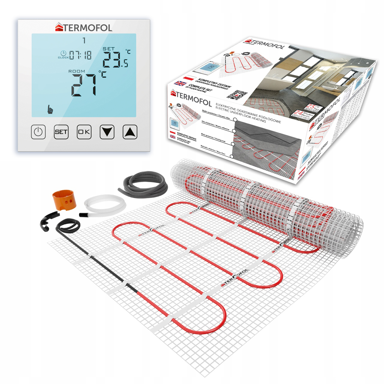 Vykurovacia rohož s termoregulátorom Termofol TF-HM-150-120.H1 24 m x 50 cm