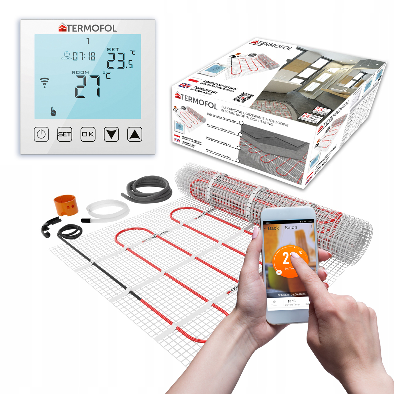 SADA VYKUROVACIEHO ROHOŽE 8m2 TERMOSTAT TF-WIFI 150W