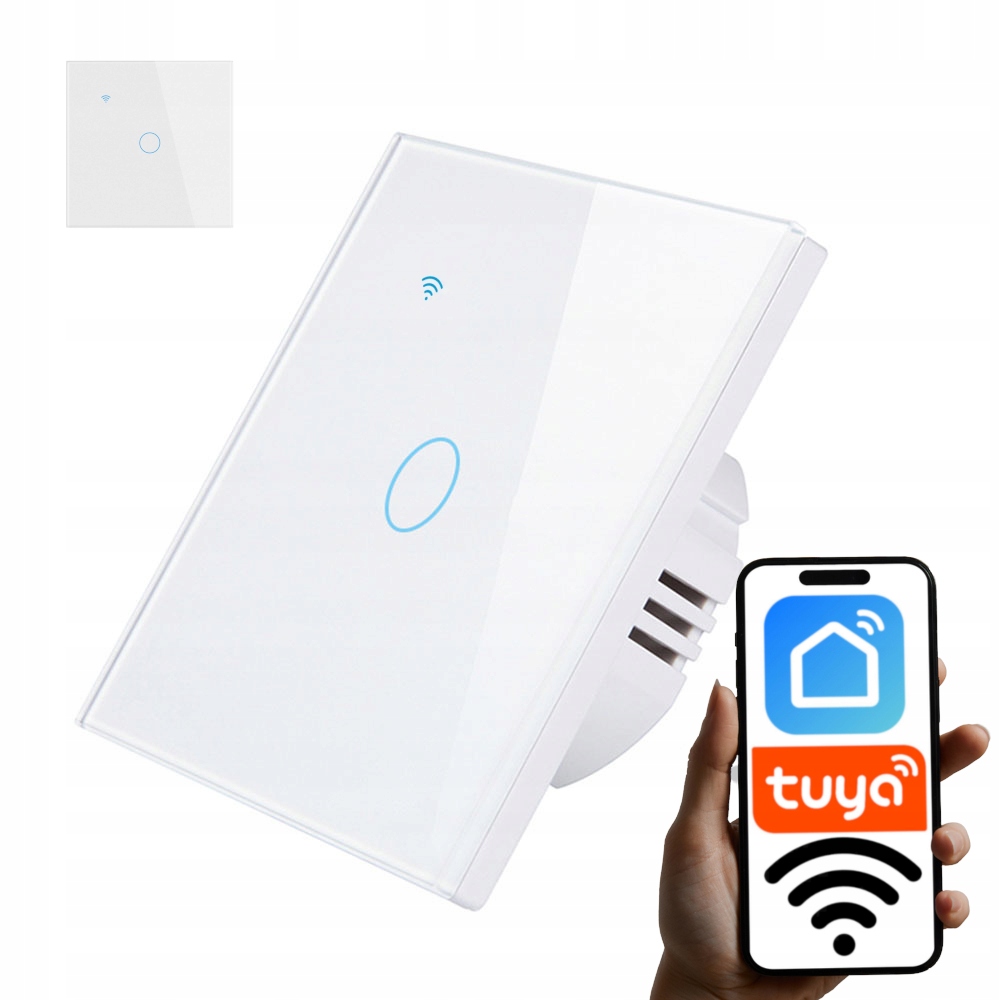SPÍNAČ SKLA WIFI SPÍNAČ SVETLA BIELY JEDNODUCHÝ TUYA SMART FI60