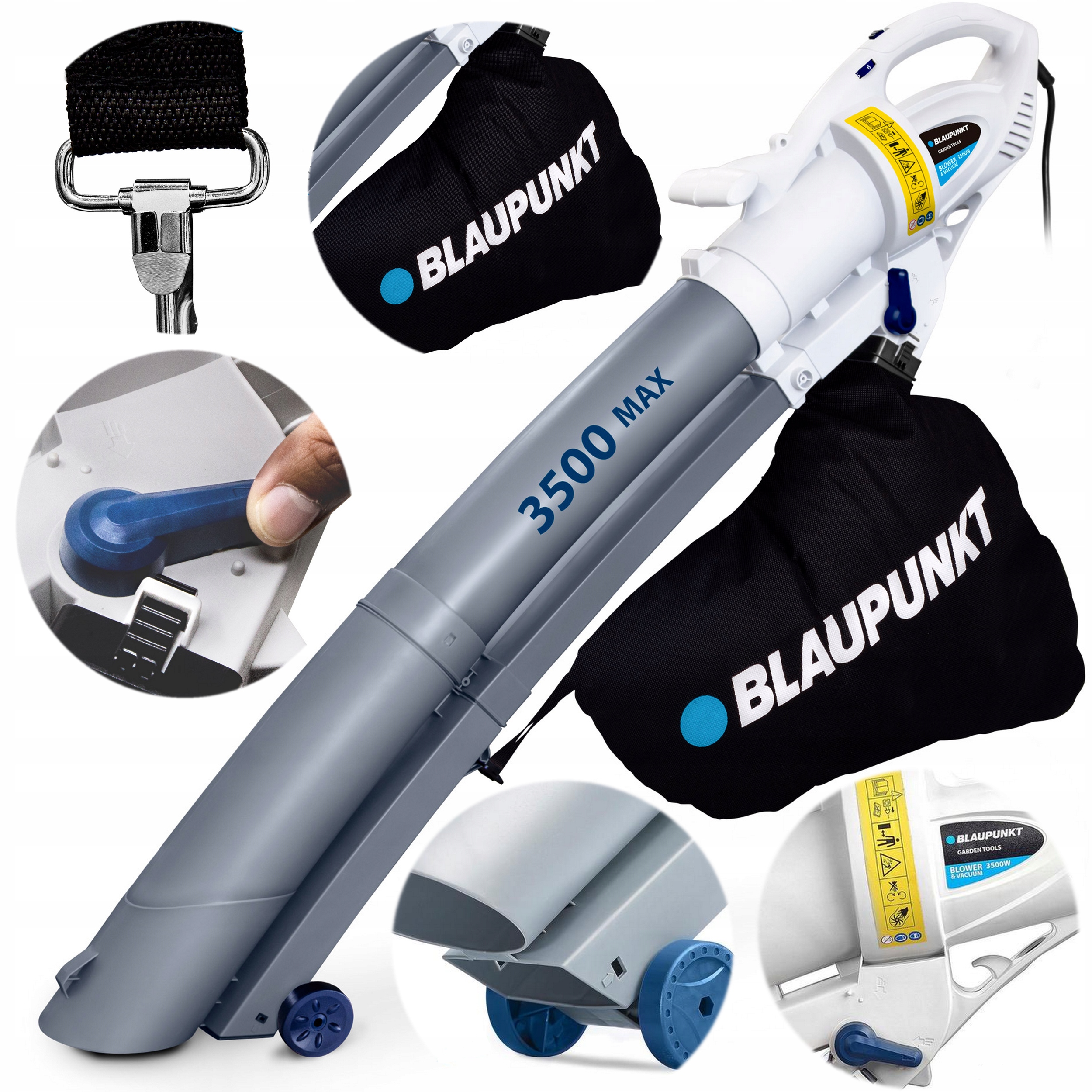 Blaupunkt 3500 W fúkač a vysávač na lístie 45 l 3 v 1 3 kg