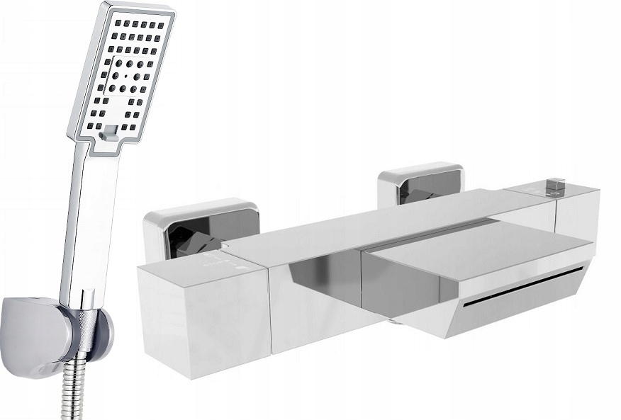 Sprchová batéria Reihe TERMO chróm + sprchový set Reihe Cubic na omietku