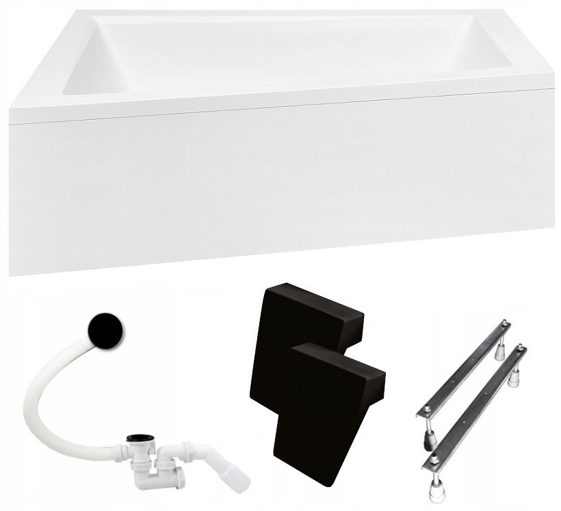 Asymetrická akrylátová vaňa Besco Intima s bočným odtokom 180 x 125 cm + 3 ďalšie produkty
