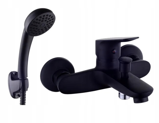 Vaňová a sprchová jednopáková batéria Liveno Sigma Black, čierna