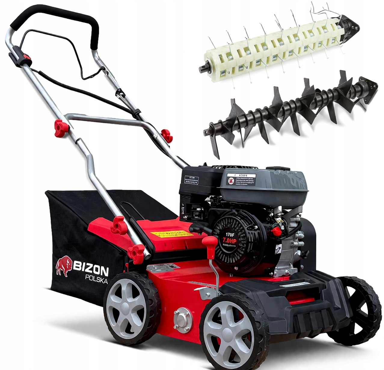 BENZÍNOVÝ AERÁTOR BIZON 7HP 211cc 44cm 2 VALČEKY PRO-LINE