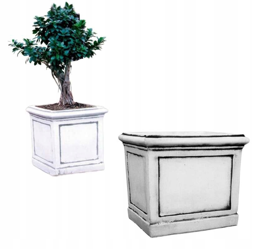 Kvetináč 50 cm × 57 × 51 cm biely betón, grafitový