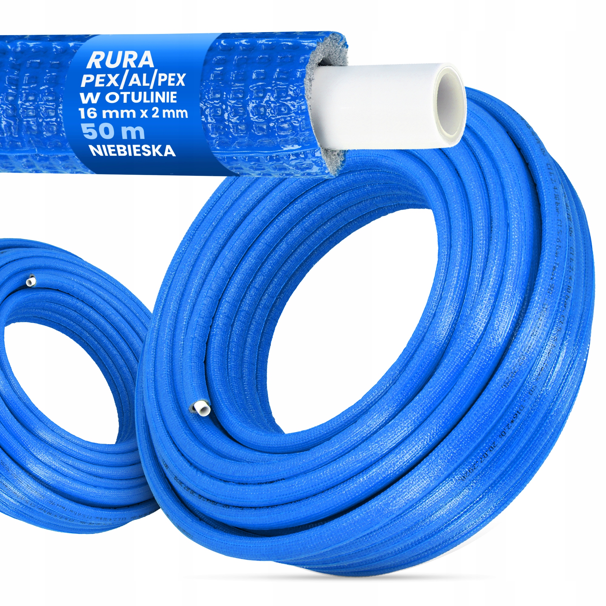 Viacvrstvová PEX rúrka 16x2, tepelná izolácia, tepelná izolácia 50