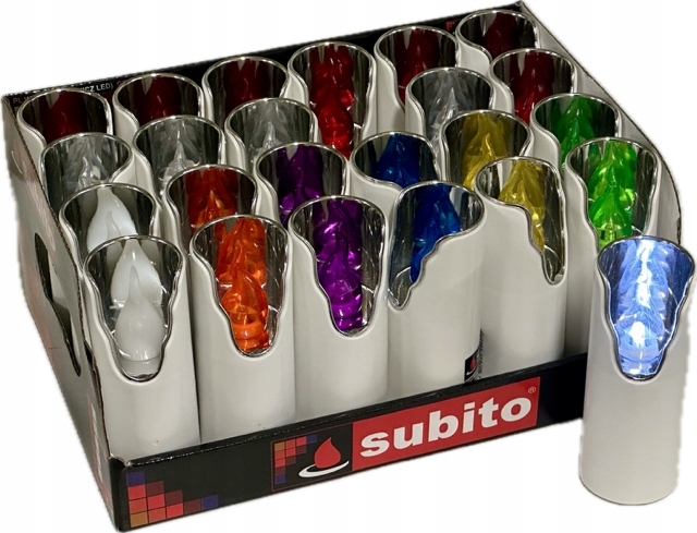 LED dekorácie, 24 kusov s mixom farieb a pohyblivým plameňom