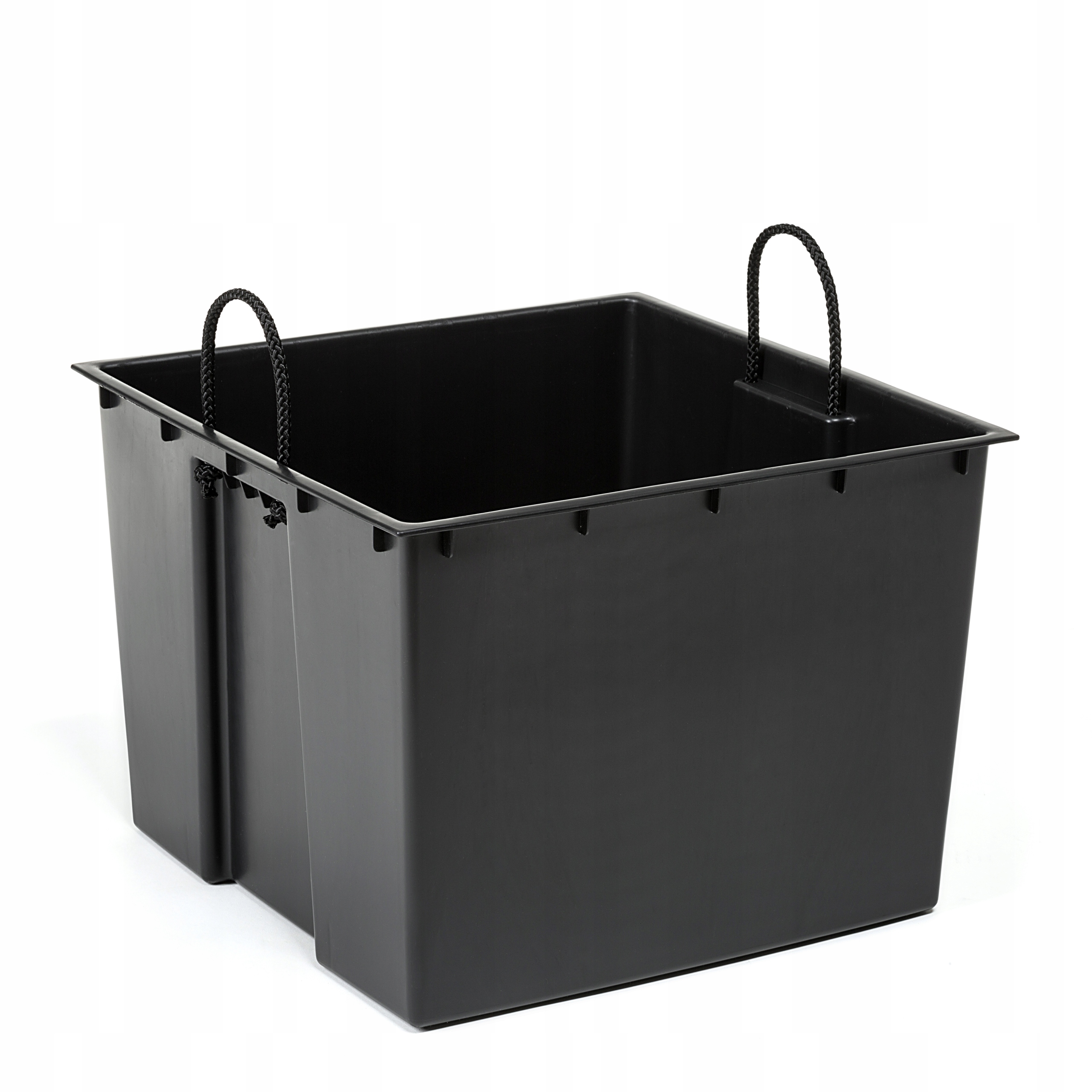 Lamelový kvetináč 34 cm x 34 x 28 cm, čierny plast