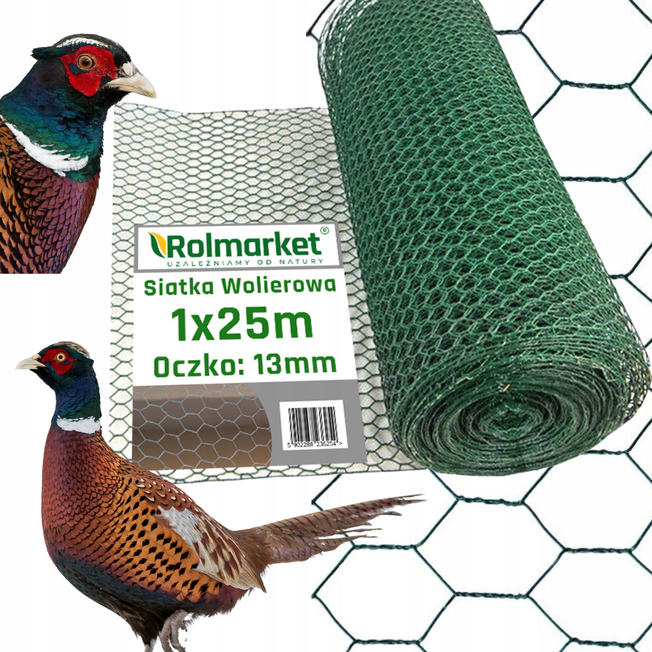 Zelené kovové pletivo 1x25m, pletivo 13mm, potiahnuté