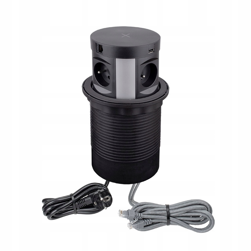 Elektrická zásuvka, internet, USB pult Design Light black
