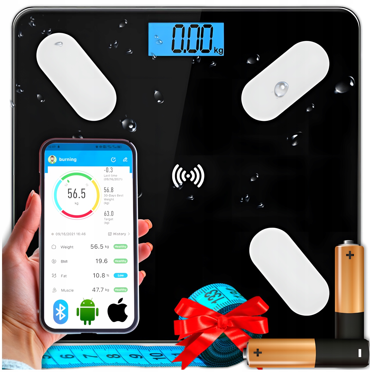 Kúpeľňová váha MAXSELL KÚPEĽŇOVÁ VÁHA S BLUETOOTH + 3 ďalšie produkty