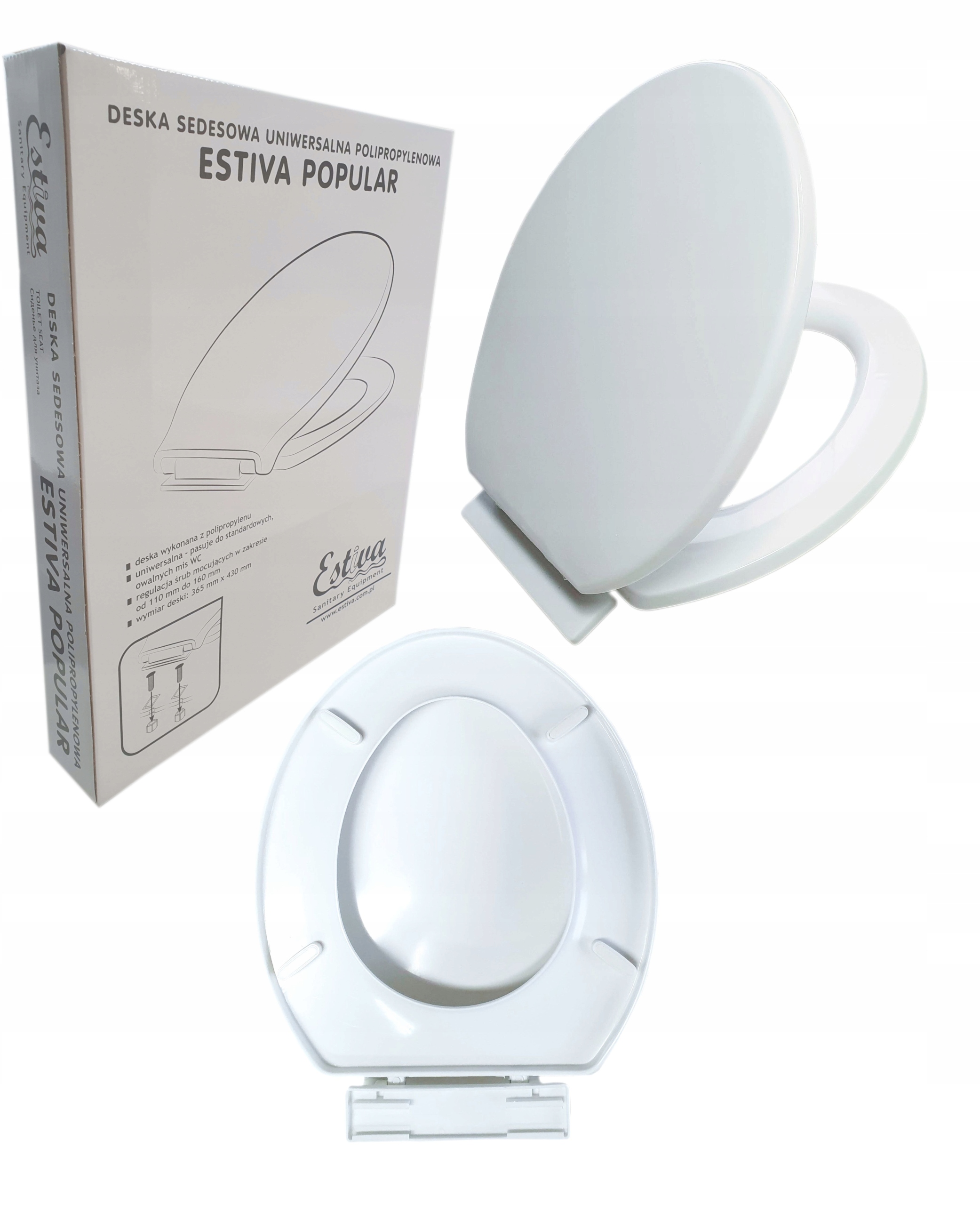 WC sedadlo Estiva POPULAR, biely polypropylén