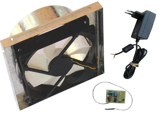 Ventilátor ku krbu, kachliam - Krb ventilátor 100 125 Termostat ohnisko