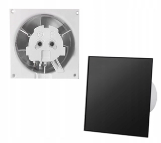 Ventilátor - Kúpeľňa ventilátor 100 Sklenená výplň čierna matná
