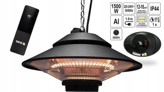 Sálavý ohrievač - Zavesenie infražiariče 1500W, s diaľkovým ovládaním